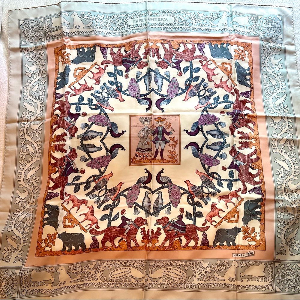 Hermes Early America Scarf by Françoise de la Perriere